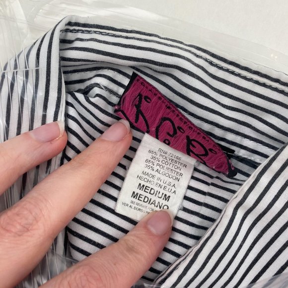 Vintage 80s M w Zebras! Striped Button Down Shirt - Picture 10 of 11